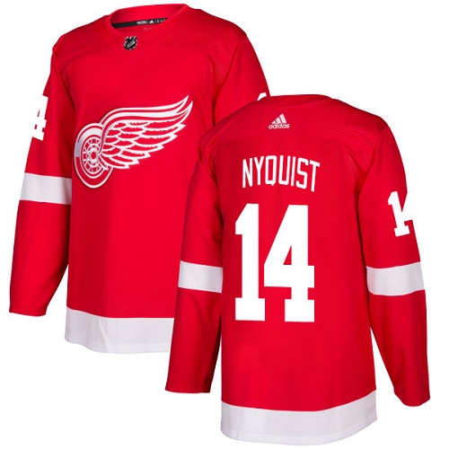 Adidas Detroit Red Wings 14 Gustav Nyquist Red Home Authentic Stitched Youth NHL Jersey